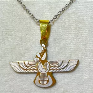 گردنبند نماد فروهر طلایی (Faravahar) | در دو سایز بزرگ و کوچک
