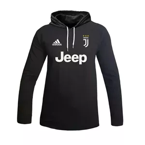 تیشرت آستین بلند کلاه دار مردانه طرح یوونتوس Jeep Adidas