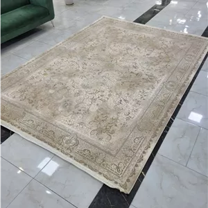 فرش وینتیج افشان صدفی 1200 شانه گل ابریشم