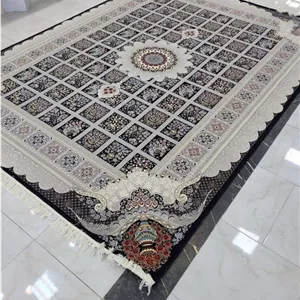 فرش خشتی جدید 700 شانه طرح دیبا سرمه ای