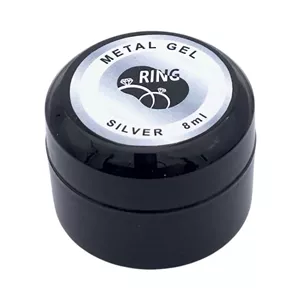 متال ژل طراحی ناخن رینگ RING | رنگ Silver (نقره‌ای) | حجم 8 میل