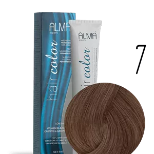 رنگ مو آلما شماره 7 بلوند متوسط | Alma Hair Color 7 – 100ml
