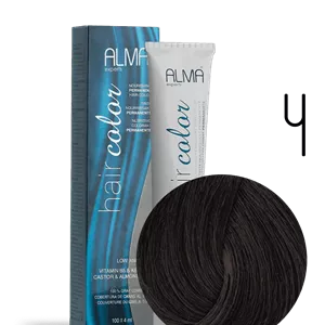 رنگ مو آلما شماره 4 قهوه‌ای متوسط | Alma Hair Color 4 – 100ml