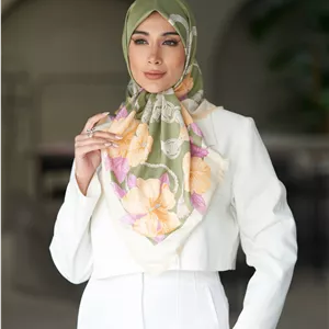 روسری ابریشم ریشه سوزنی سلین