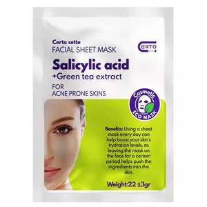 ماسک ورقه ای صورت سرتو سته مدل سالیسیلیک اسید وزن 22 گرم