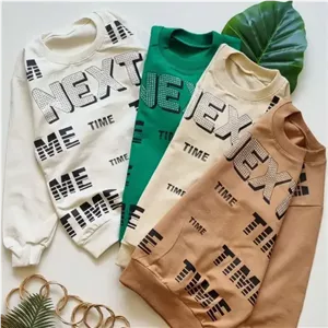 بلوز دورس بچگانه طرح NEXT TIME نگین دار