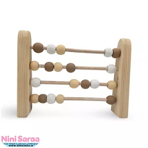 چرتکه چوبی طرح تدی مناسب اکسسوری اتاق نوزاد با بهترین کیفیت چوب راش و رنگ اکریلیک