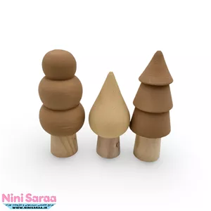 3 درخت چوبی طرح تدی مناسب اکسسوری اتاق نوزاد با بهترین کیفیت چوب راش و رنگ اکریلیک 