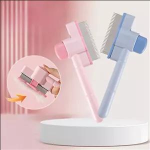 شانه گره بازکن دندانه فلزی با دکمه تخلیه