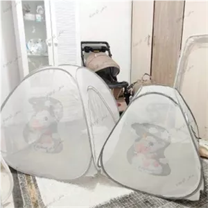 پشه بند کلبه‌ای نوزادی آسیم - صورتی / بزرگ