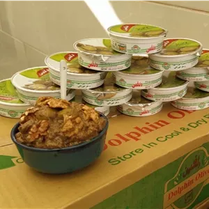 زیتون پرورده تک نفره دلفین - 100 گرم کارتن 75 عددی - 2 کارتن (قیمت عمده)