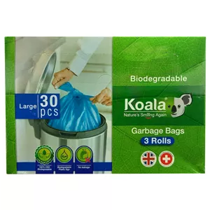 کیسه زباله کوالا بزرگ سایز 85*65 مدل رولی - بسته 30 عددی - 20 بسته (قیمت عمده)