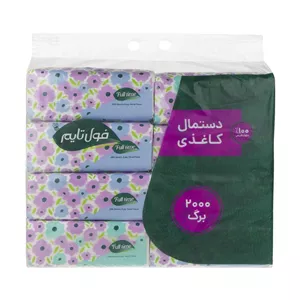 دستمال کاغذی فول تایم مدل دولایه 250 برگ بسته 8 عددی