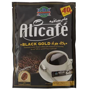 پودر قهوه فوری علی کافه مدل Black Gold - ساشه 2.5 گرم بسته 40 عددی - 4 بسته (قیمت اقتصادی)