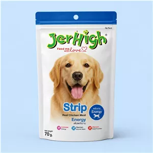 تشویقی سگ جرهای استریپ با طعم مرغ (JerHigh Strip)
