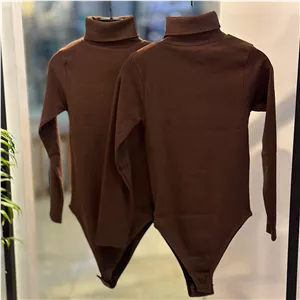 بادی یقه اسکی قهوه ای