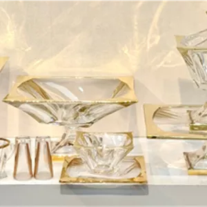 سرویس کریستال 12 نفره وارداتی طلایی