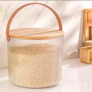 سطل برنج ۹لیتر شیاردار درب چوبی لیمون کد ۲۴۵۶