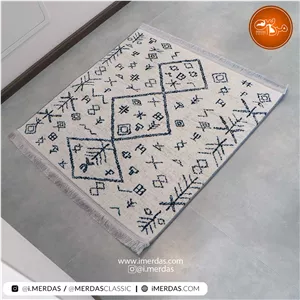 فرش مربع مراکشی کد 41285 زمینه کرم