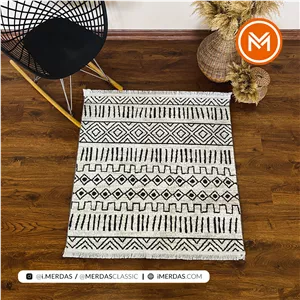 فرش مربع مراکشی کد 41296 زمینه کرم