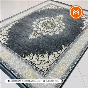 فرش کلاسیک مهرگان زمینه دودی
