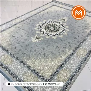 فرش کلاسیک مهرگان زمینه سیلور
