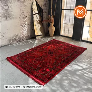 فرش گبه هرمس کد 6002 زمینه لاکی