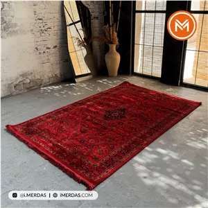 فرش گبه هرمس کد 6026 زمینه لاکی