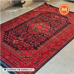 فرش گبه هرمس کد 6045 زمینه سرمه ای