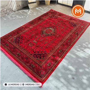 فرش گبه هرمس کد 6045 زمینه لاکی
