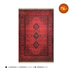فرش گبه کد 4748 زمینه لاکی وینتیج