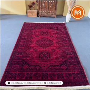 فرش گبه کد 5800 زمینه لاکی وینتیج