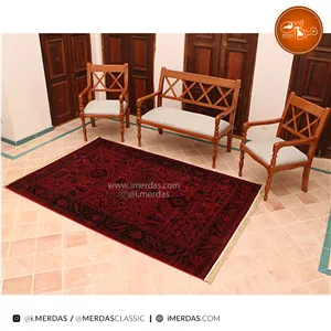 فرش گبه کد 6100 زمینه لاکی وینتیج