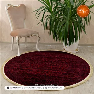 فرش گرد گبه کد 4747 زمینه لاکی وینتیج