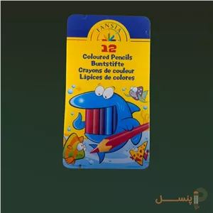مداد رنگی 12 رنگ جعبه تخت فلزی FANSIA