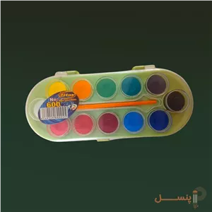 آبرنگ 12 رنگ همراه با قلم مو