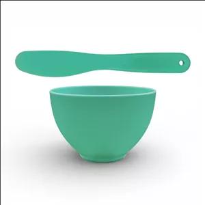 ست کاسه و کاردک سیلیکونی سبز