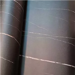 برچسب کابینت طرح سنگ مشکی رگه صورتی مات ضخیم - 3539