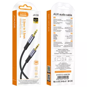 کابل AUX کنفی جوکید مدل JA108 طول 1.5 متر | کابل انتقال صدا خودرو