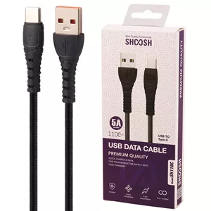 کابل فست شارژ Type-C برند Shoosh مدل SH118C 5A طول 1.1 متر