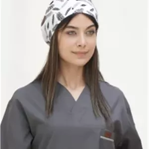 کلاه جراحی سفید طرح پر