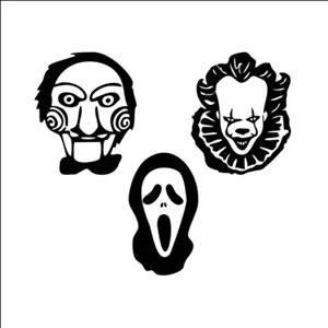 بسته 3 عددی برچسب تزئینی  طرح شخصیت های ترسناک 
