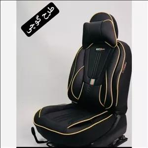 ست کامل روکش صندلی چرمی گوچی vip مشکی کرم مناسب برای پرشیا جدید
