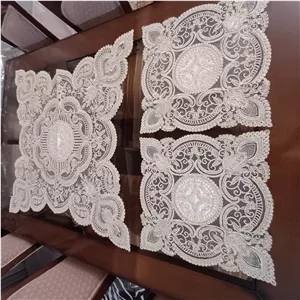 ست سه تیکه رومیزی مربع نسکافه ای