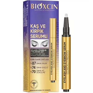 سرم تقویت کننده مژه و ابرو بیوکسین Bioxcin با هیالورونیک اسید برای افزایش حجم و رطوبت