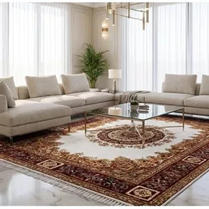 فرش ماشینی (چاپی) فرشینه طرح ابریشم کد A164 - 100 در 200 سانت ارسال فوری- فرشینه نازگل