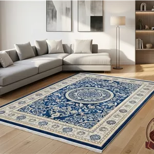 فرش ماشینی (چاپی) فرشینه مخمل طرح ابریشم لوکسینو کد A053 ارسال فوری- فرشینه نازگل