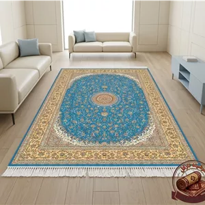 فرش ماشینی (چاپی) فرشینه مخمل طرح ابریشم مدل نقشِ جهان کد A014 - 100 * 60 ( پادری ) ارسال فوری- فرشینه نازگل