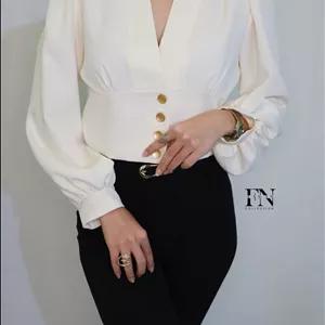 کراپ کت زنانه آستین عروسکی مازراتی