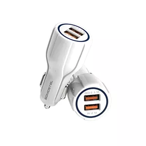 شارژر فندکی دو پورت با خروجی شارژ QC 3.0 چراغ دار